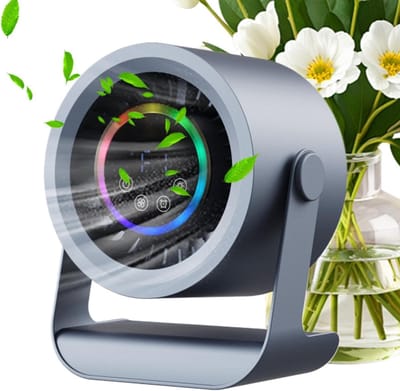 Nachtventilator, stille koeling, 3 snelheden, verstelbare kantelhoek, draagbare ventilator, werkt op batterijen, voor thuis, nachtkastje, studentenkamer, kantoor, op reis, kamperen