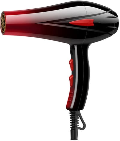 Föhn - 1200 W/220 V - koude en warme lucht, 6 snelheden - vaste handgreep - rode verloopverpakking