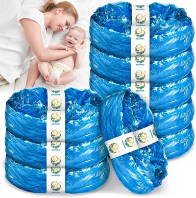 Luieremmer Navullingen - Luierzakken - Hygiënisch Verschonings - 7-Laags Geurbarrière - 9 Stuks - Blauw