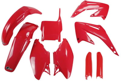 Ufo Honda Cr 125/250 2004-2004 Hokit102f-070 Fork Protectors & Plastic Set Rood