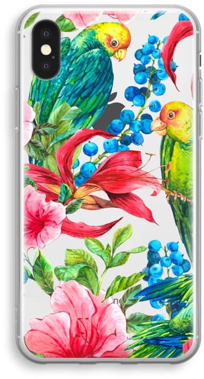 Case Company® - Hoesje geschikt voor iPhone XS hoesje - Papegaaien - Soft Cover Telefoonhoesje - Bescherming aan alle Kanten en Schermrand