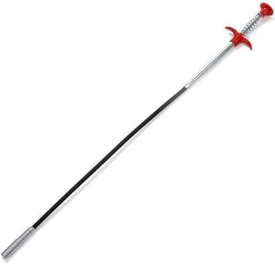 Rondsel Ontstopper - Afvoer Reiniger - Verstopte Pijpen - Haar en Vuil Vanger - 60 cm - Zilver