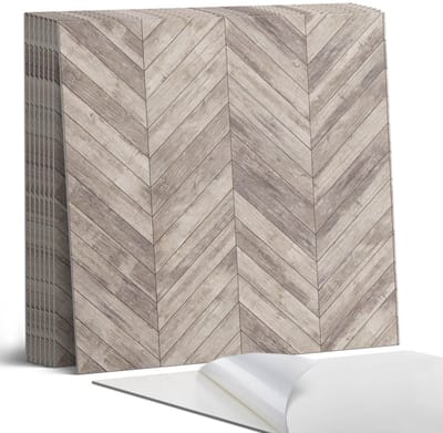 Coloray Plaktegels - Visgraatpatroon Portugese Tegels - 30 cm x 30 cm - Grijs Plaktegels - 9 stuks - Vierkant PVC Tegels - Plaktegels Keuken - Zelfklevende Vloertegels - Vinyl Tegels - Zelfklevende Tegels