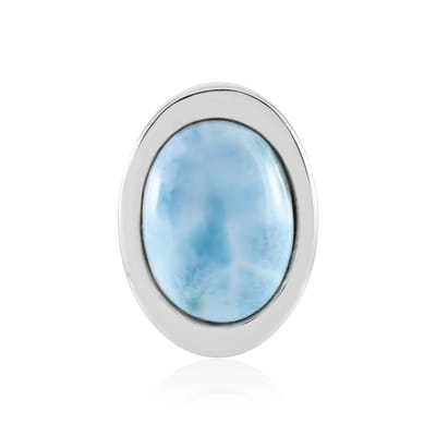 Cavill - Zilveren Larimar Hanger 925 Sterling Zilver met Platina Coating - Ovale Larimar Cabochon 8,672 ct - Luxe Sieraden met Tropische Elegant