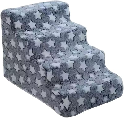 Huisdier Trappetje - Honden Trappen - Makkelijk Klimmen - Hoge Dichtheid Schuim - 54x37x39 cm - Blauw