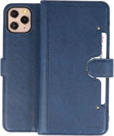 KAIYUE - Luxe Portemonnee Hoesje - Pasjeshouder Telefoonhoesje - Wallet Case - Geschikt voor iPhone 11 Pro Max Navy
