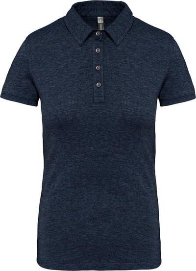 Kariban Damespolo korte mouwen van jersey K263 - French Navy Heather - XXL