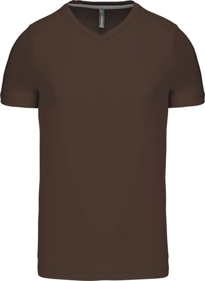 Kariban T-shirt V-hals korte mouwen K357 - Chocolate - L