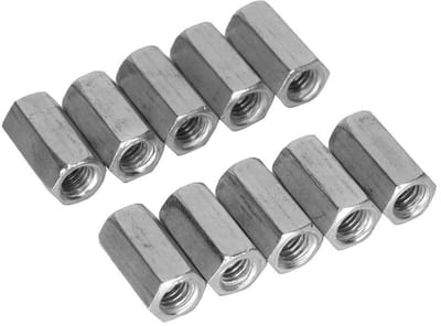 Hexagonale Lange Moeren Set van 10 Stuks, M6 * 18, Voor Bevestiging en Ruimtebesparing
