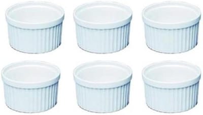 Pasteivorm Set - Ovenschaaltjes Dessertvormpjes - Desserts Bakken - Professionele Kwaliteit Porselein - Ø 9 cm 6 stuks - Wit