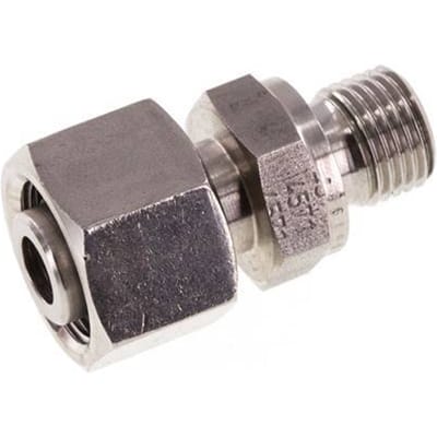 12L & G1/4'' RVS Rechte Draaidoorvoer Buitendraad 315bar FKM Verstelbaar ISO 8434-1
