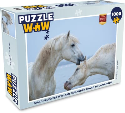 Puzzel Paard fluistert iets aan een ander paard in Camargue - Legpuzzel - Puzzel 1000 stukjes volwassenen