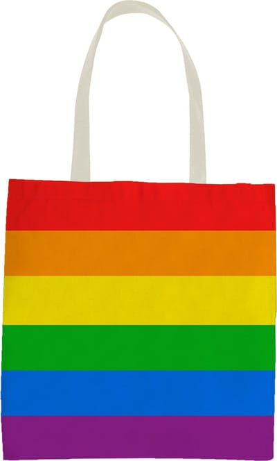 1x Polyester boodschappentasje/shopper regenboog/rainbow/pride vlag voor volwassenen en kids - Festival/pride musthaves