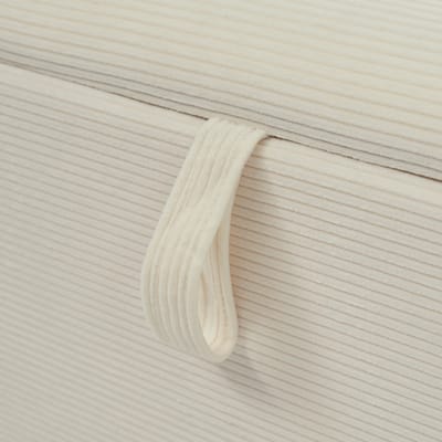 DESMIU Bedbank 145 Cm - Met Hydraulische Opbergruimte - Voor Slaapkamer, Woonkamer En Hal - Hout En MDF - Beige Cordlook