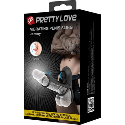 Pretty Love - Jammy - Vibrerende Cockring met Clitoris Stimulator - Zwart