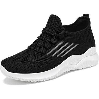 Dames Hardloopschoenen Zomer Nieuwe Schoenen Vliegend Geweven Ademend Trendy Mode Sneaker 41 black