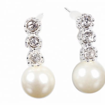 Oorbellen-fijn- Synthetische parel -strass -Charme Bijoux