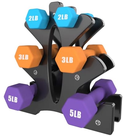 Dumbbell Set met Diverse Kleuren en Gewichten, 1-15 Pond, Antislip, Hex-Vorm, Perfect voor Thuisfitness
