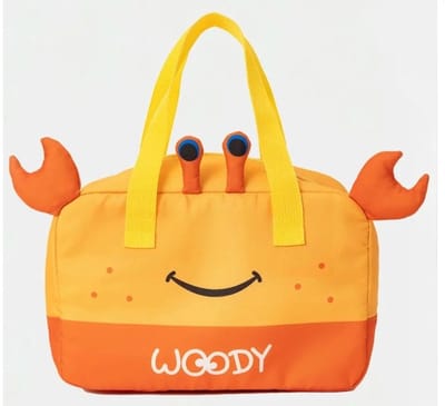 WOODY Koeltas – Hermietkreeft – 26x14x17 cm – Oranje – Lunchtas voor kinderen