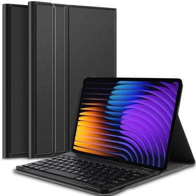 Hoes met toetsenbord geschikt voor Xiaomi Mi Pad 7 / 7 Pro (11.2 inch - 2025 - 7e Generatie) - Keyboard Book Case Cover Hoesje Zwart