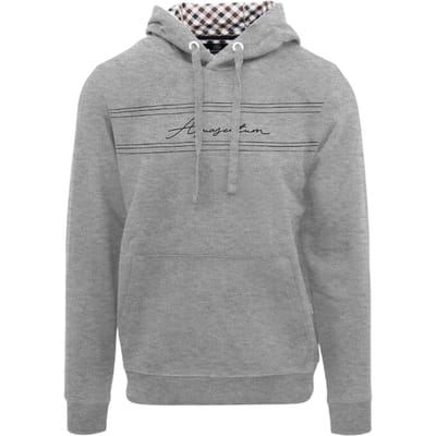 Aquascutum Heren Signature Regular Hoodie (Grijs)