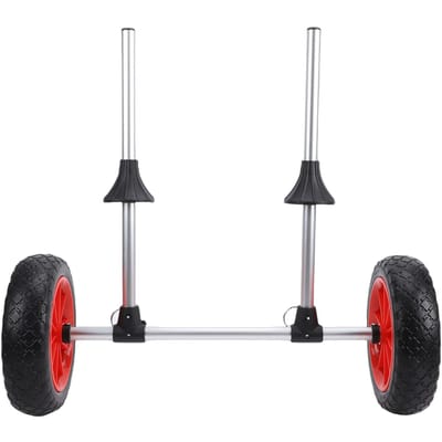 Opvouwbare Kajak, Lichtgewicht Kano Trolley Drager met Aluminium Legering Frame en Rubberen Wielen, Stabiel voor het Vervoeren van Kajaks of Vlotten gray