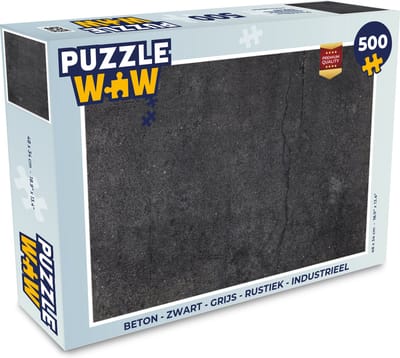 Puzzel Beton - Zwart - Grijs - Rustiek - Industrieel - Legpuzzel - Puzzel 500 stukjes