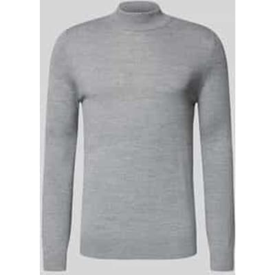 Gebreide pullover van wolmix met opstaande kraag