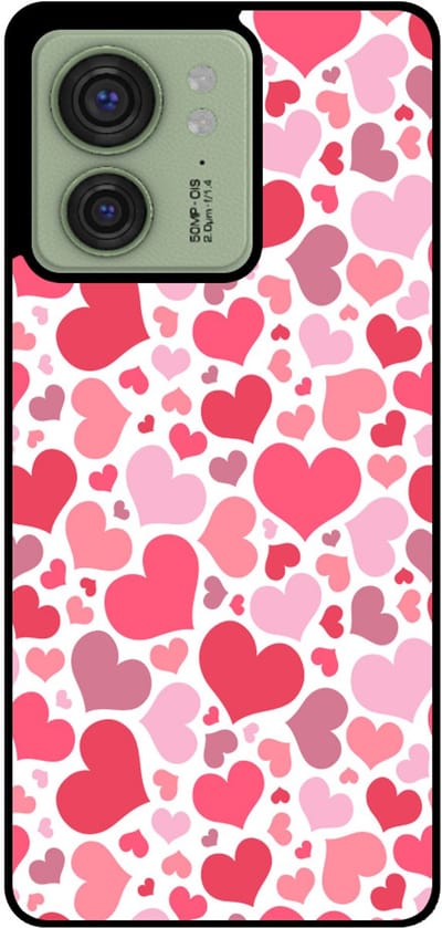 Smartphonica Telefoonhoesje Geschikt voor Motorola Edge 40 met Hartjes Print - Hearts Design TPU Backcover Case - Kinder Hoesje met Hartjes Design geschikt voor Motorola Edge 40