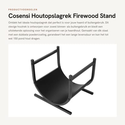 Dailygoods- Houtopslag - Brandhoutrek - Houtrek buiten - Houtberging - Stabiele constructie - Tot 68 kg hout opslag
