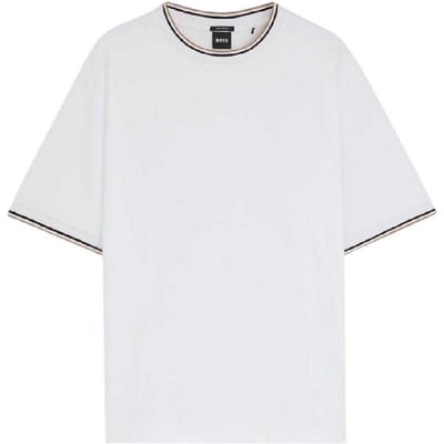Boss Effen geweven T-shirt voor heren (Wit)