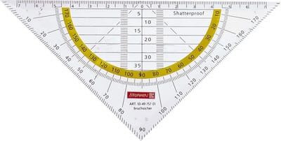 Geometrische driehoek/geodriehoek 16 cm met handvat - Onbreekbaar en glashelder voor school en kantoor