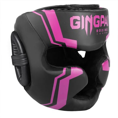 Boksen MMA Veiligheidshelm Volledig Gezicht Hoofdbescherming voor Volwassene Kind Training Muay Thai Kickboksen Beschermende Uitrusting L black
