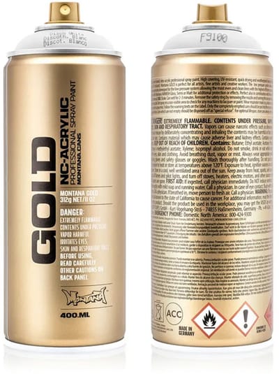 Montana GOLD Fluor Verf WIT spuitbus 400ml