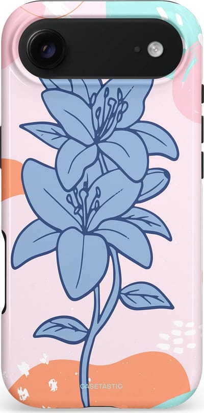 Casetastic hoesje geschikt voor Apple iPhone Air - MagSafe - Dubbellaagse bescherming - Roze Paarse Lelie Bloemen - Fashion Case - Perzik Mintgroen Blauw