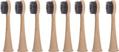 Sonicare Bamboe Opzetborstels voor Kinderen | 8 Stuks | Zwart | Gepatenteerde Bio-based binnenkant, Bamboe buitenkant
