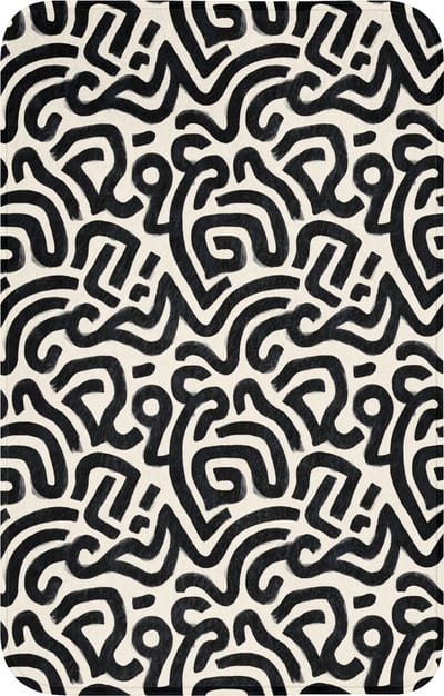 WC mat 50x80 cm - Antislip - Modern - Abstract - Zwart - Toiletmat - Vloermat - Douchemat - Toilet tapijt - Toiletmatten