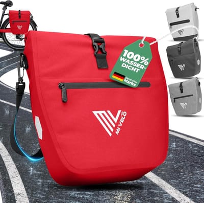 Waterdichte 2-in-1 fietstas voor bagagedrager met gevoerd laptopvak