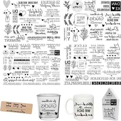 Rub On Stickers A5, 19 x 14 cm voor Verjaardagen, Bruiloften en DIY Decoratie, Aesthetic Stickers voor Meubels, Glas en Fotoalbums