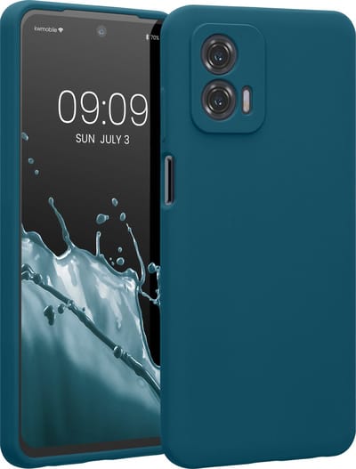 kwmobile telefoonhoesje geschikt voor Motorola Moto G73 5G - TPU backcover met siliconen coating - Smartphone case in petrol