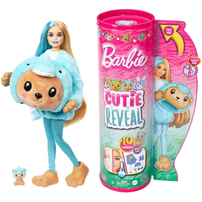 Barbie Cutie Reveal - teddybeer als dolfijn Speelpoppen