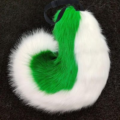 Queue de Shiba Inu Grande Bouclée Poilue Queue de Loup Queue Fursuit Peluche Fille Queue de Loup Fausse Fourrure Déguisement Anime Lolita Accessoires Cosplay One Size