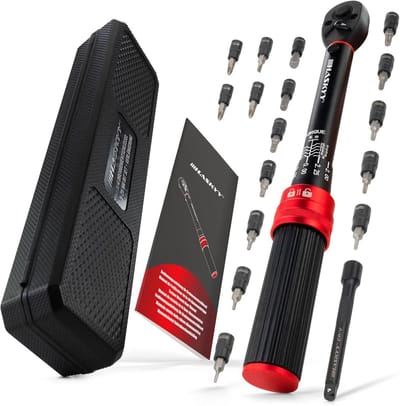 Momentsleutel 1/4 Inch 5-25 Nm Set met Bits en Verlengstuk voor Fiets en Motor
