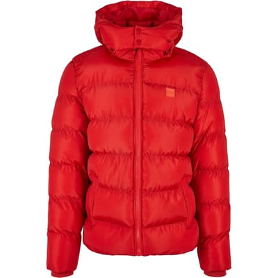 Urban Classics - Hooded Gewatteerd jack - S - Rood