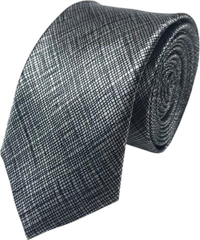 Fako Fashion - Skinny Stropdas - Smal - 5cm - Print - 145cm - Grijs Fijn Gestreept