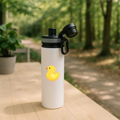 Hacebo® - Badeend waterfles met draaidop grijs - Bad eend - Kinderen - Kuikentje - vogel - dieren - water fles - 850ML