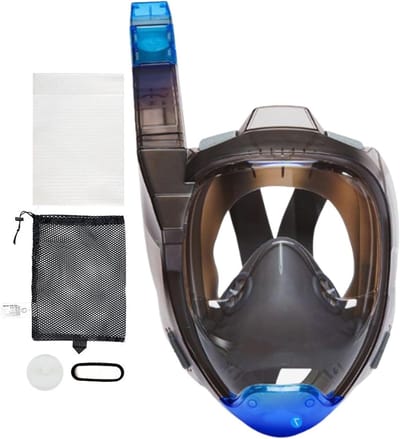 Snorkelmasker Volle Gezicht - Panoramisch Ademmasker - Onderwater Ontdekking - Anti-condens Panoramisch - 180 Graden Zicht - Blauw