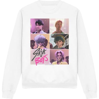K-Pop Demon Hunters Unisex Volwassenen Saja Boys Ruit Sweatshirt (Wit)