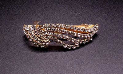 Patentspeld goudkleurig met strass