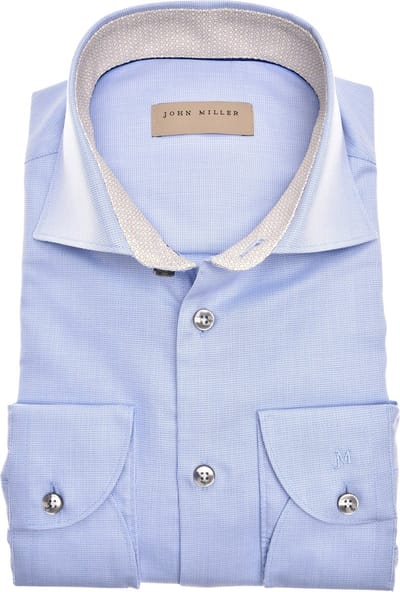 John Miller - Overhemd Blauw John Miller Tailored Fit Lange Mouw Overhemd Blauw 5140522-130-630-230